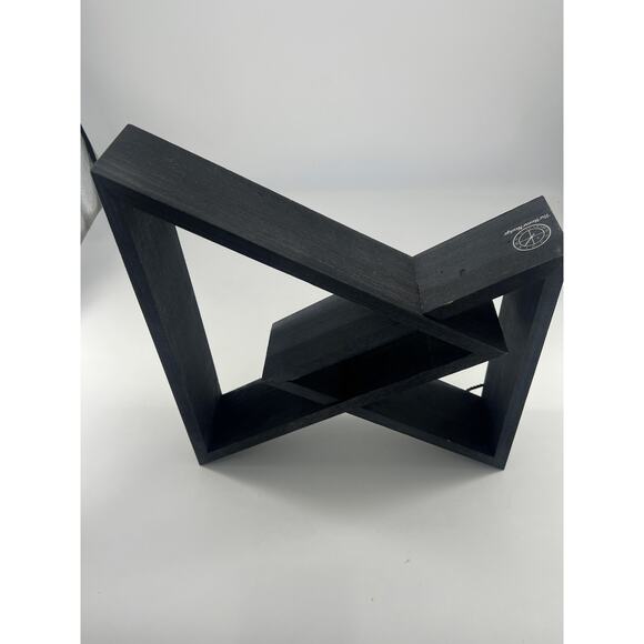 Black Shelved Triangle Star Multi Level Boho Moon Whimsy Goth Wood Home Decor - Picture 12 of 15